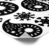 白黒のペイズリーパターン。 ポスター (角)