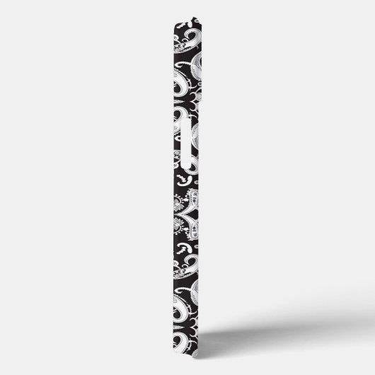白黒のペイズリー Case-Mate iPhoneケース (裏面 / 右)