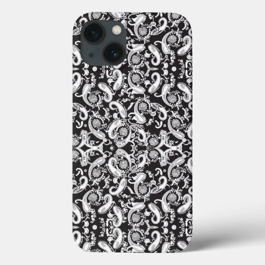 白黒のペイズリー Case-Mate iPhoneケース (裏面)