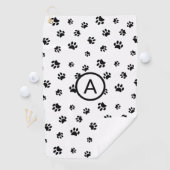 白黒のペイ印刷モノグラム ゴルフタオル (インサイチュ)