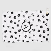 白黒のペイ印刷モノグラム ゴルフタオル (横)