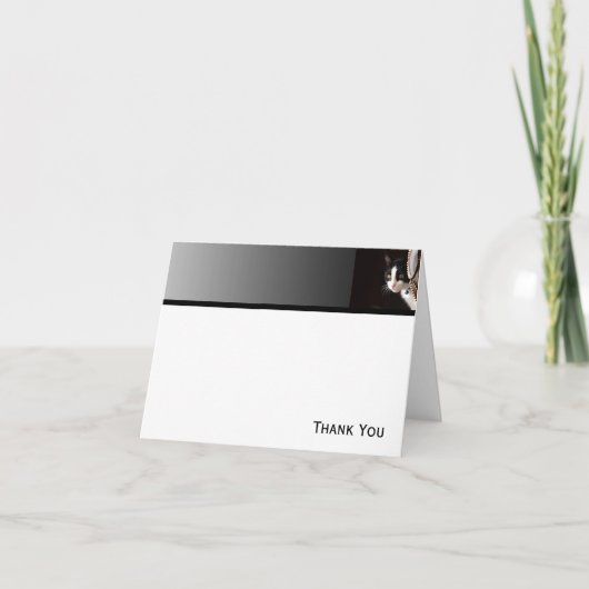 白黒のペカブー サンキューカード (正面)