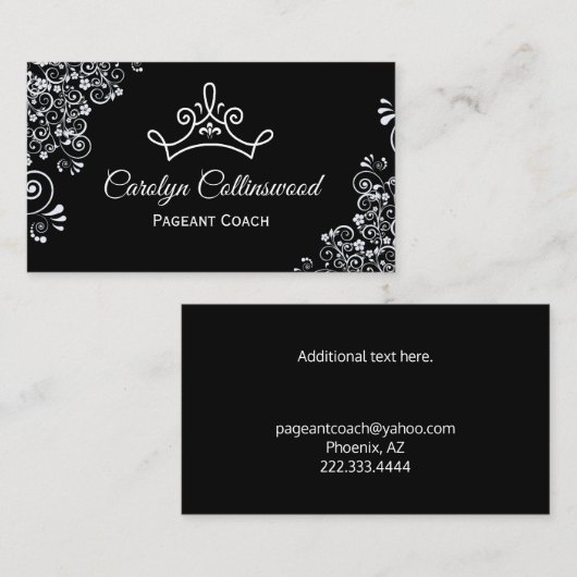 白黒のページコーチの名刺 名刺 (正面/裏面)