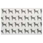 白黒のボクサー犬のかわいい柄 ファブリック (ファットクウォーター)