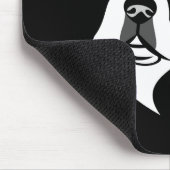 白黒のボストンテリアの肖像画 マウスパッド (コーナー)
