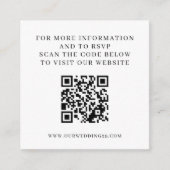 白黒のポプラの木 ウェディングQR エンクロージャーカード (正面)