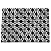 白黒のポーアーガイルト印刷パターン ラージペーパーバッグ (正面)