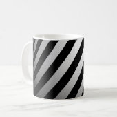 白黒のマグストライプグ コーヒーマグカップ (正面左)