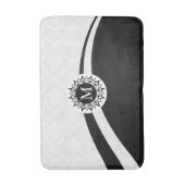 白黒のマスクとダイナミックライン バスマット (正面縦)