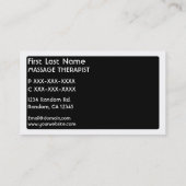白黒のマッサージセラピストの名刺 名刺 (裏面)