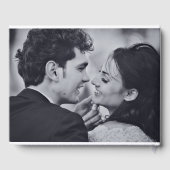 白黒のミスターとMrsエレガント Script結婚の ゲストブック (裏面)