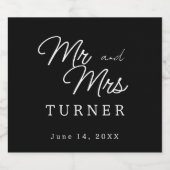 白黒のミセス結婚ズ スパークリングワインラベル (シングルラベル)