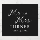 白黒のミセス結婚ズ スパークリングワインラベル (シングルラベル)