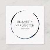 白黒のミニマモダンエレガントシンプルリスト スクエア名刺 (正面)