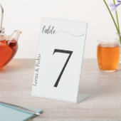 白黒のミニマリストのテーブル番号 台座サイン (インサイチュ)