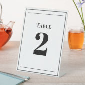 白黒のミニマリストのテーブル番号 台座サイン (インサイチュ)