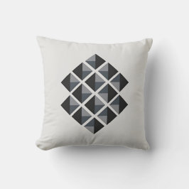 白黒のミニマリストダイヤモンドパターン クッション