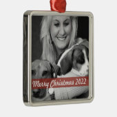 白黒のミニマルオーナメント飼い主 メタルオーナメント (右)