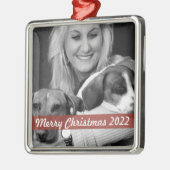 白黒のミニマルオーナメント飼い主 メタルオーナメント (左)