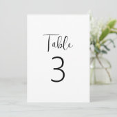 白黒のミニマルクラシックリストテーブル番号 招待状 (スタンド正面)