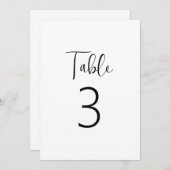 白黒のミニマルクラシックリストテーブル番号 招待状 (正面/裏面)