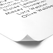 白黒のミニマルブライダルシャワー座席表 ポスター (角)