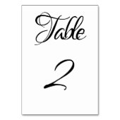 白黒のミュージカルテーブル番号 テーブルナンバー (裏面)