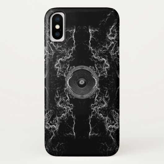 白黒のミュージックスピーカー Case-Mate iPhoneケース (裏面)