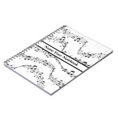 白黒のミュージックノート ノートブック (左側)