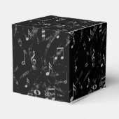 白黒のミュージックノートPattern Cube Favor Box フェイバーボックス (裏面サイド)