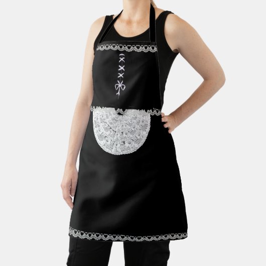 白黒のメイドフランスのー エプロン (インサイチュ)
