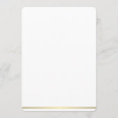 白黒のメニュ結婚ーカード金ゴールド線の丸め メニュー (裏面)