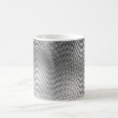 白黒のモイレ模様アート コーヒーマグカップ (中央)
