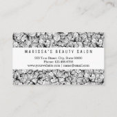 白黒のモダンな手描きの花のロイヤリティ ロイヤリティカード (裏面)