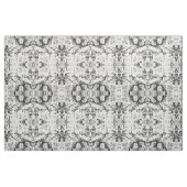 白黒のモダンな水彩画の国の花柄 ファブリック (ヤード)