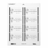 白黒のモダンウォーターボトルLをフレームする ラベル (フルシート)