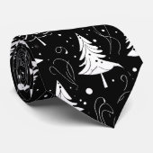 白黒のモダンクリスマスツリー ネクタイ (ロール)
