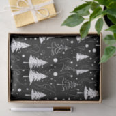 白黒のモダンクリスマスツリー 薄葉紙 (ギフト)