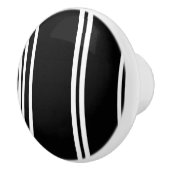 白黒のモダンストライプ セラミックノブ (右)