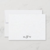 白黒のモダンチラシ結婚グラフィック 出欠カード (裏面)