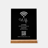 白黒のモダンハート・ビジネスWifiパスワード アクリルサイン (正面)