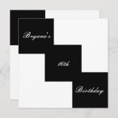 白黒のモダンバースデーパーティ招待状 招待状 (正面/裏面)