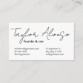 白黒のモダンプロフェッショナル名 エンクロージャーカード (裏面)