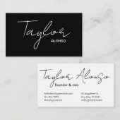 白黒のモダンプロフェッショナル名 エンクロージャーカード (正面/裏面)