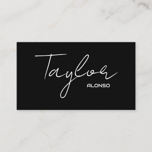 白黒のモダンプロフェッショナル名 エンクロージャーカード (正面)