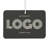 白黒のモダン四角形のロゴと写真 カーエアーフレッシュナー (正面)