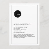 白黒のモダン宿結婚泊カード エンクロージャーカード (正面)