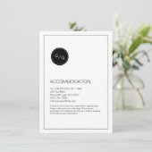 白黒のモダン宿結婚泊カード エンクロージャーカード (スタンド正面)