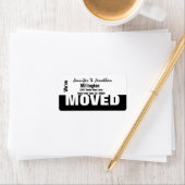 白黒のモダン引っ越しました ラベル (インサイチュ)