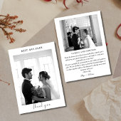 白黒のモダン手書き結婚の種類 サンキューカード